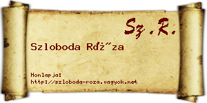 Szloboda Róza névjegykártya