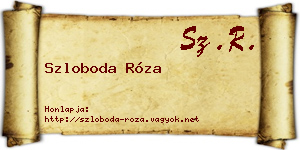 Szloboda Róza névjegykártya
